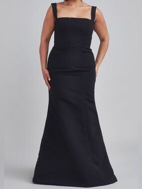 Amsale Navy Blue Ida Maxi Dress Wedding Bridesmaid Size 6 Formal Classic Chic